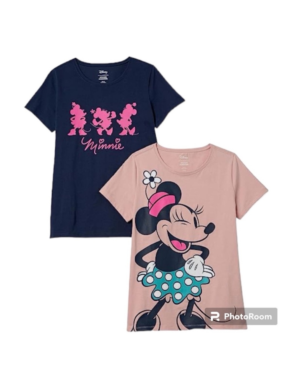 Disney Minnie Mouse Tee Set - Navy & Blush Pink with Teal Accent